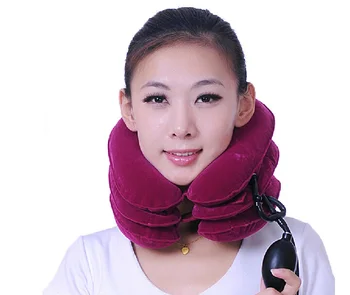 

Portable home traction disease therapy device full velvet inflatable cervical collar neck care
