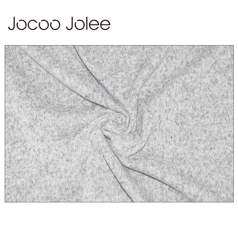 Повседневное длинное вязаное платье Jocoo Jolee с поясом женское однотонное