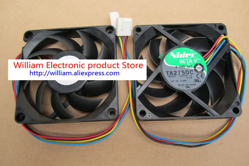 Оригинальный вентилятор Nidec TA275DC C35598-35 12V 0.48A 7015 line pwm Интеллектуальный контроля