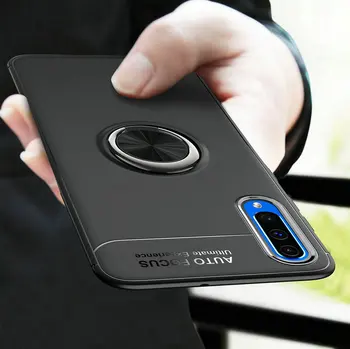 

30pcs/lot For Galaxy A30S A50 A70 A40 A30 A10 Case 360 Rotating Rubber TPU Case With Ring Buckle For Samsung Galaxy M30 M20 M10