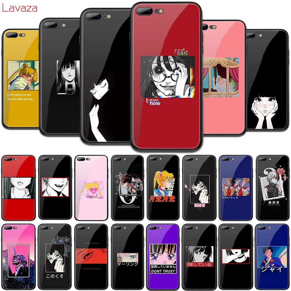 Lavaza аниме Подростковая девушка анимация закаленное стекло ТПУ чехол для iPhone 6 6S 7 8