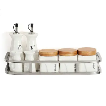 

Single 304 stainless steel seasoning rack wall hanging kitchen supplies storage rack storage rack Lu 41912