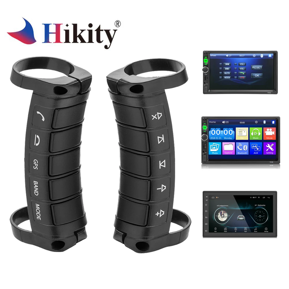 Best Hikity Car Steering Wheel Control DVD 2din android Bluetooth Button Universal wireless steering wheel remote control suit 7010B