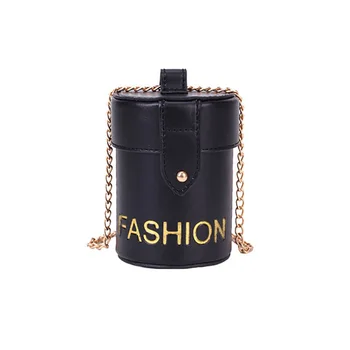 

Brand Designer Chain Shoulder Bags Women Cylinder Bags Female Girl Cute 2019 Vintage Crossbody Messenger Bags Evening Clutch
