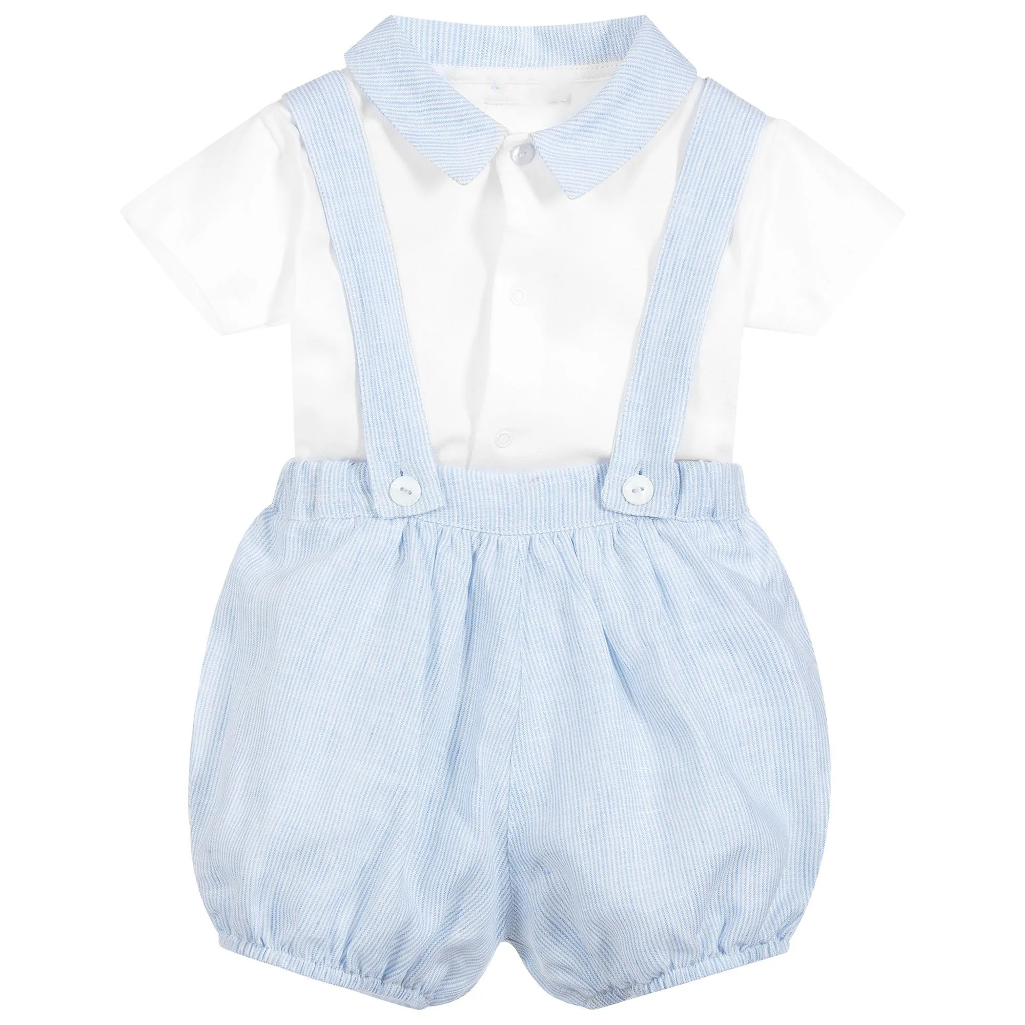 Newborn Boy Clothes Shorts Sleeve Tops+Overalls 2 PCS Outfits Summer