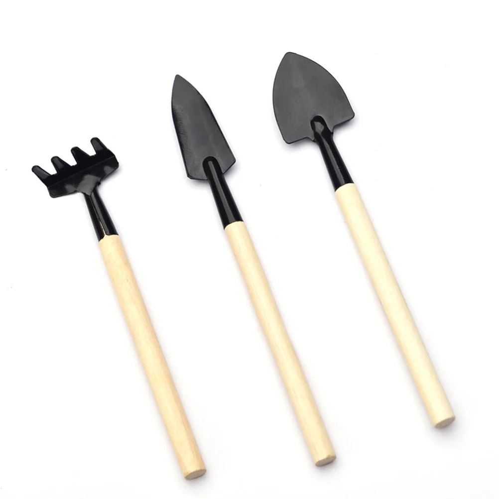 3Pcs Gardening Tools Set Gardening Shovel Small Rake and Hand Trowel