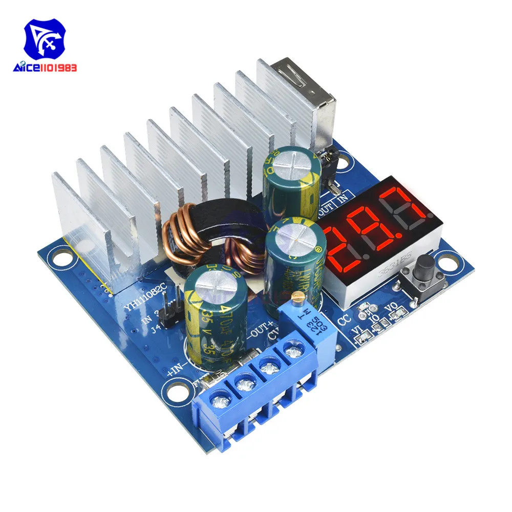 DC 3 35V 100W 6A Повышающий Модуль USB преобразователь источника питания светодиодный