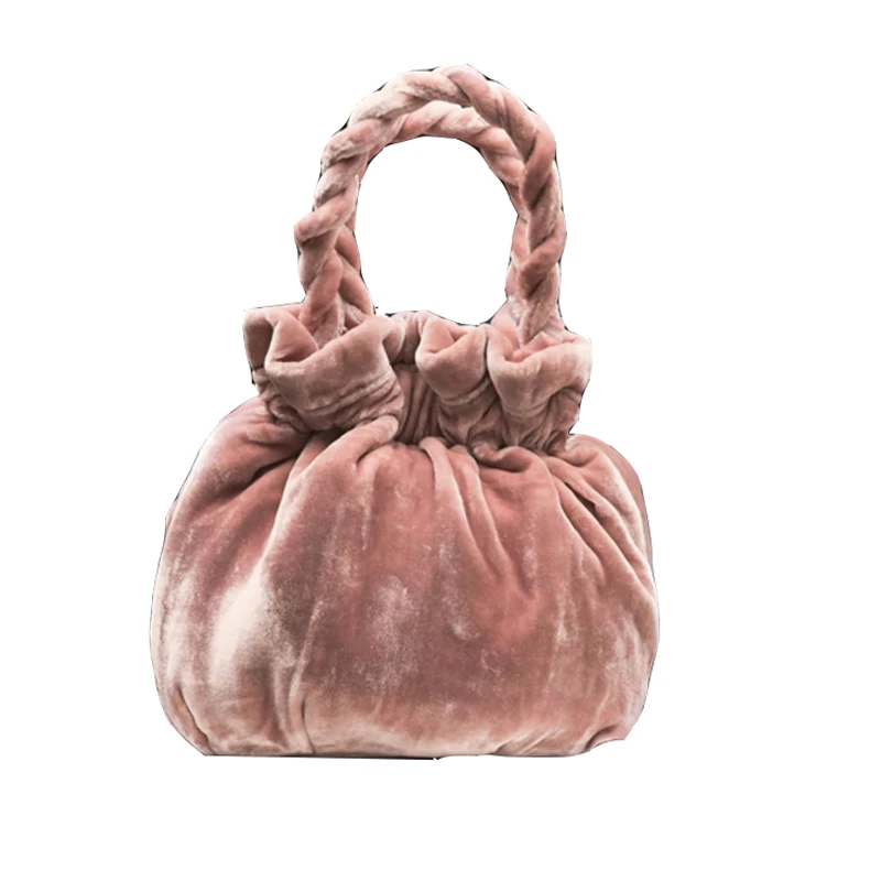 WOONAM ручной работы для женщин модные шелковые бархатные вечерние маленькие наручные сумка WB651 - Цвет: pink