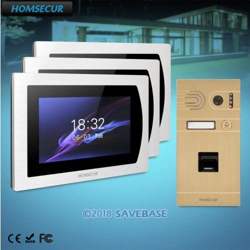 

HOMSECUR 7" Wired Hands-free Video Door Phone Intercom System+Fingerprint Camera : BC061-G Camera+BM717-S Monitor
