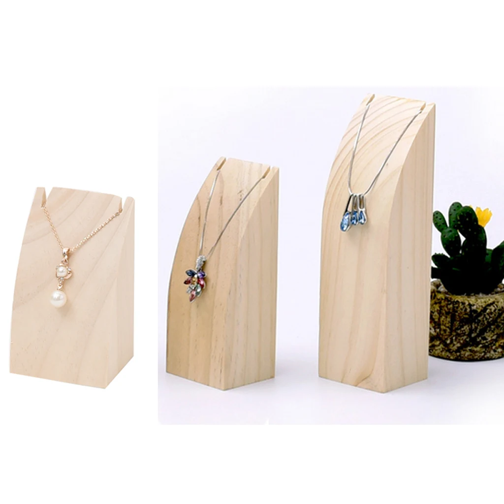 

Unpainted Natural Wood Necklace Chain Stand Display Jewelry Rack Storage Organizer Painting Decorating Crafts