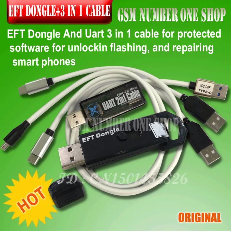 2019 Новые 100% оригинальные легко прошивки TEMA/EFT DONGLE + EFT кабель UART 4 в 1