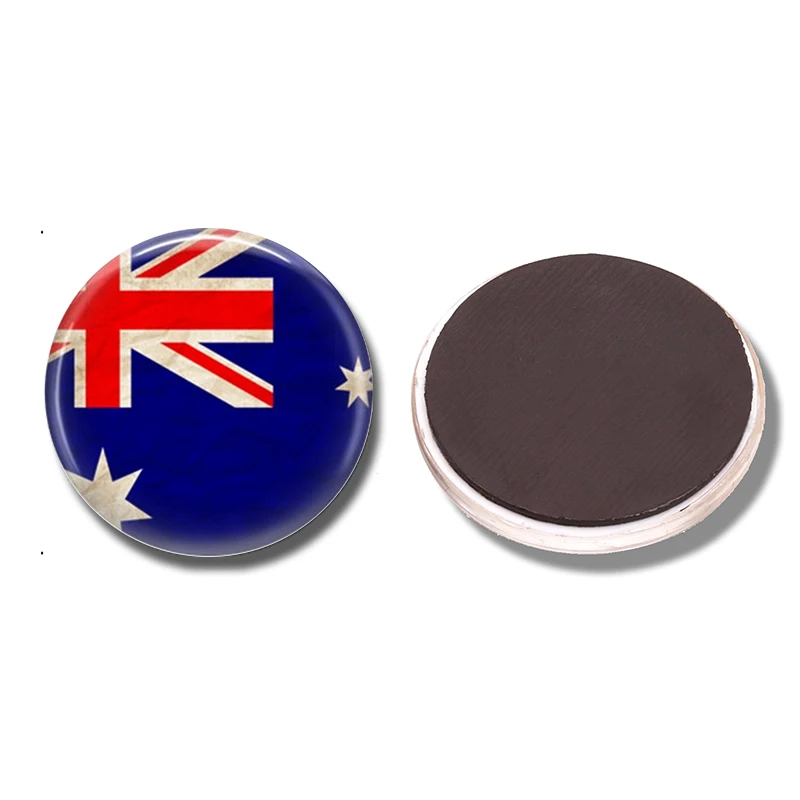 Australian Flag Fridge Handcrafted 30MM Glass Dome