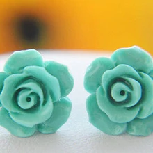 Wholesale_jewelry_wig$ 13 мм зеленый цветок jaffaite серебро шпилька серьги