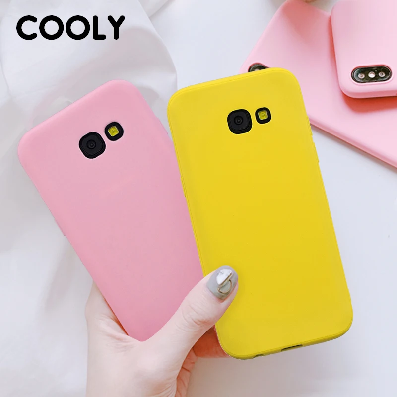 COOLY Silicone Case For Samsung Galaxy A5 2017 Cases For Samsung A3 2017 Coque on A7 2017 Soft TPU Candy Color Phone Back Cover