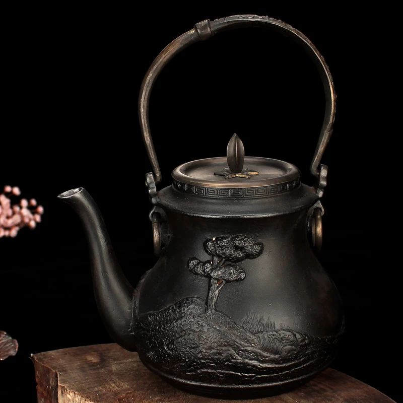 

Fox Exquisite Design No Coated Top Grade Cast Iron Pot 1200ml Large Capacity of The Old Japan Handmade Iron Pots Boil Tea Kettle