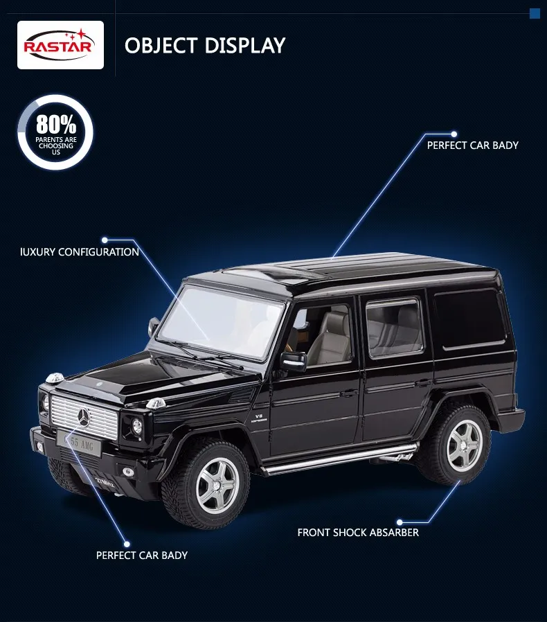 Rastar лицензированных R/C 1:14 Mercedes-Benz G55 AMG Электрический подогреватель для детских машин с электронным управлением автомобиля игрушки 30400