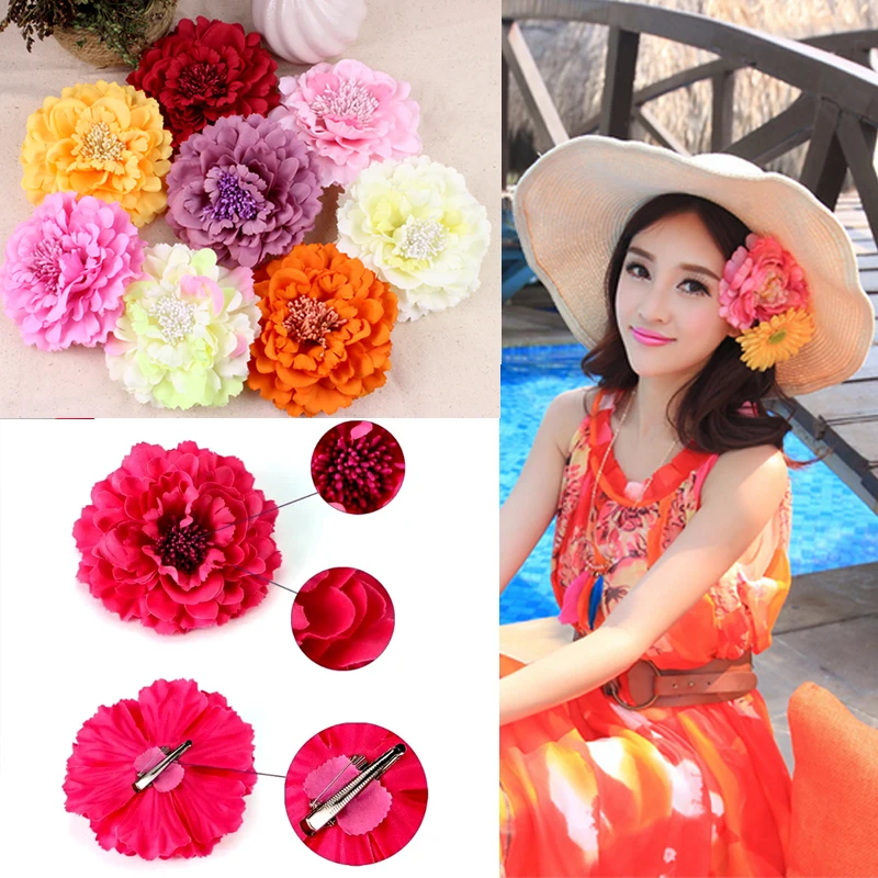 

Boho Fashion Women Hair Pins Simulation Flower Headpiece Fascinator Corsage Brooch Brooch Vacation Beach