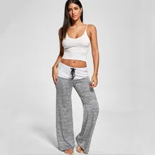 

England US spring autumn indoor casual Wide Leg Pants High waist Drawstring Loose Relaxed Leggings Capris Cotton Blend trousers