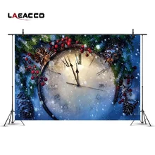 Laeacco Noel Yeni Yıl Gece Saat Için Kar Tanesi Sahne Fotoğraf Arka Özel Fotoğraf Arka Planında Fotoğraf Stüdyosu