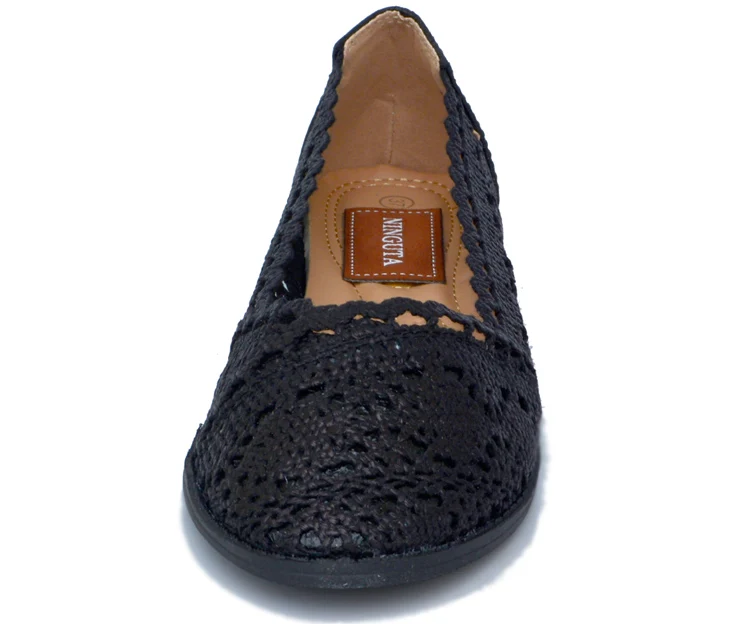 NINGUTA кружевные плоские туфли женские летние водонепроницаемые Мокасины