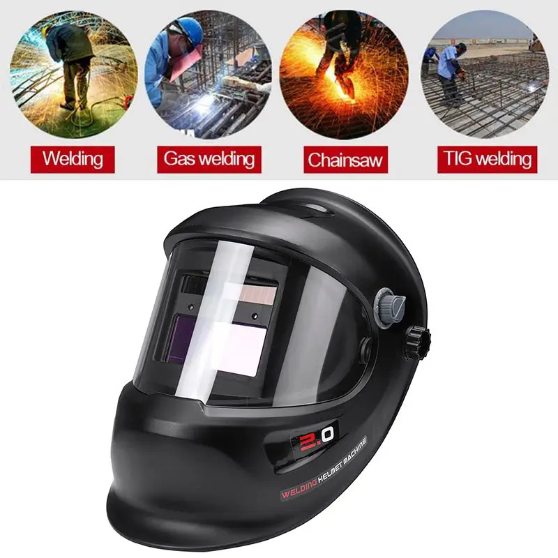 Promo  Big View Welding Mask Solar Power darkening TIG MIG MMA Welding Out Control Mask/Helmet/Welding Cap