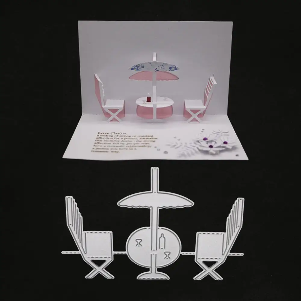 

Foldable Chair Metal Cutting Dies and Scrapbooking For paper card Making Leisure Time Die Set Embossing Card craft