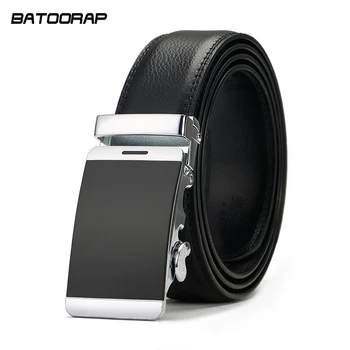 

[BATOORAP]2020 Mens Luxury Belt Business Belts Automatic Buckle Genuine Leather Belt Men Accessories Casual Waist Belt B