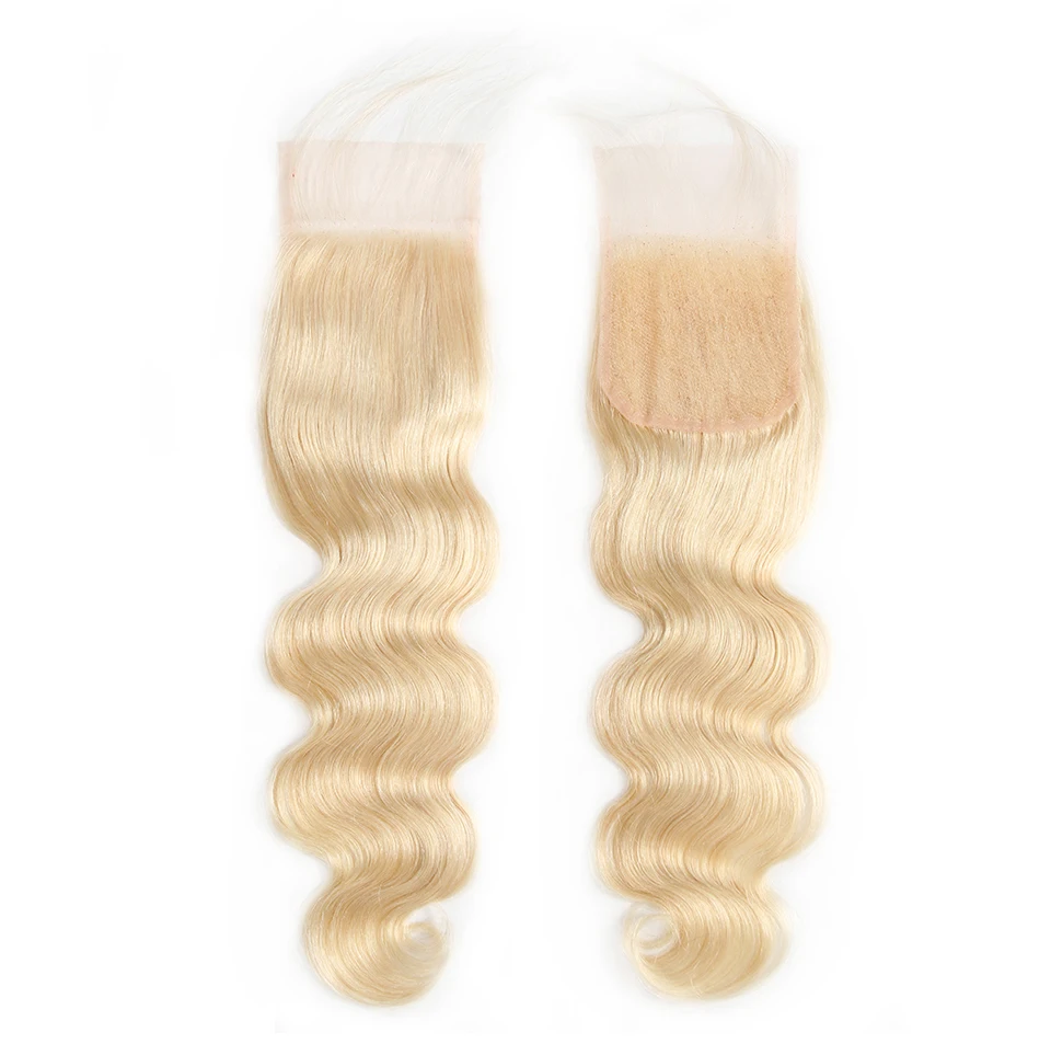 613 Blonde Hair Extensions Free Part Remy Human Hair Closure (4)
