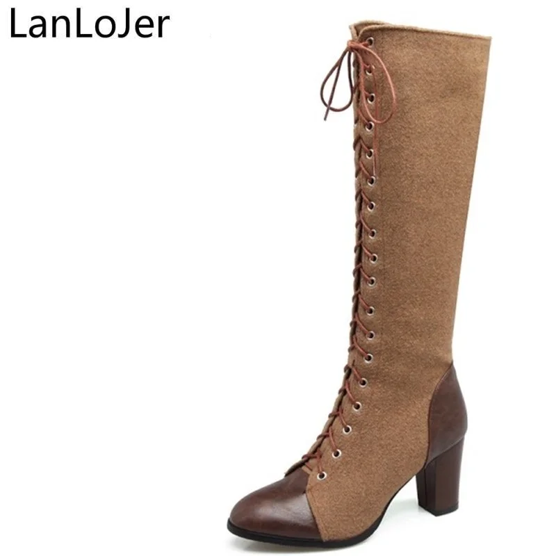 round toe knee high boots
