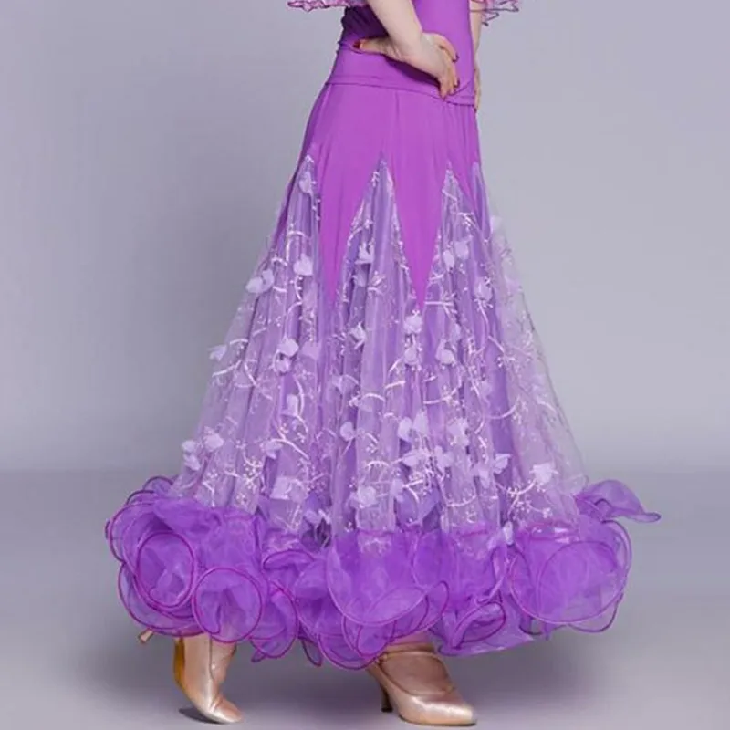 Женские Длинные бальные юбки длинная танцевальная юбка для Фламенко юбка для вальса испанская танцевальная одежда, костюмы для танцев китайская танцевальная стандартная юбка
