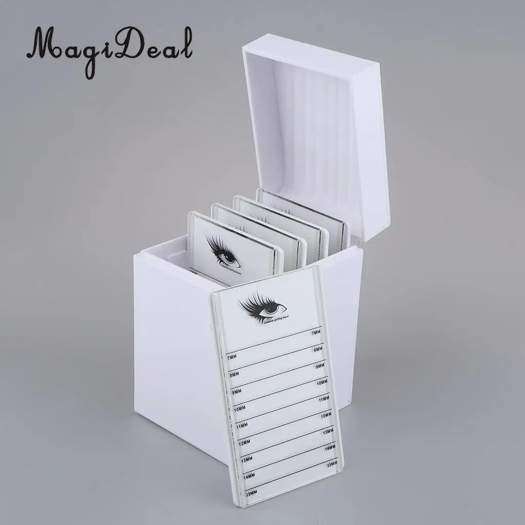 Kesoto Flase Eyelash Storage Case Organizer with 5pcs Eyelashes Grafting Stand Display Board Pallet