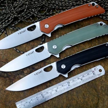 YSTART LK5016 Складной нож 440C стальное лезвие черный оранжевый или нефрит G10 ручка карманные ножи для наружного кемпинга охоты EDC подарок