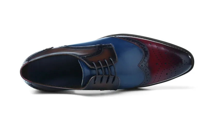 as Misturada Dos Genuíno Homens De Apontou Esculpido Qualidade Alta Vestido Personalidade Pic Artesanal Couro Dedos Sapatos Confortáveis As Pic Cor Sapatas fHCwPqnHY