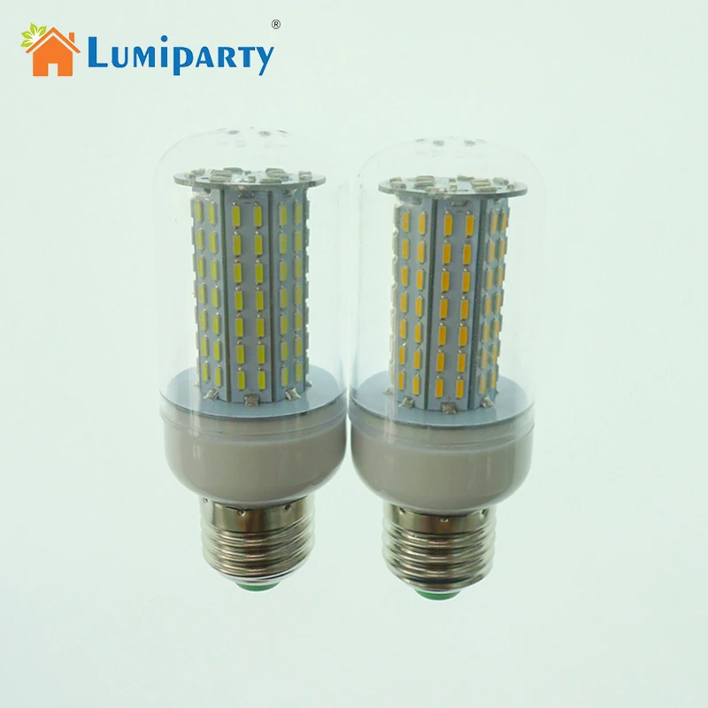 LumiParty затемнения светодио дный лампа высокой световой E27 220 В/110 В 4014 SMD Нет мерцания светодио дный лампы кукурузы 64 светодиодные, для