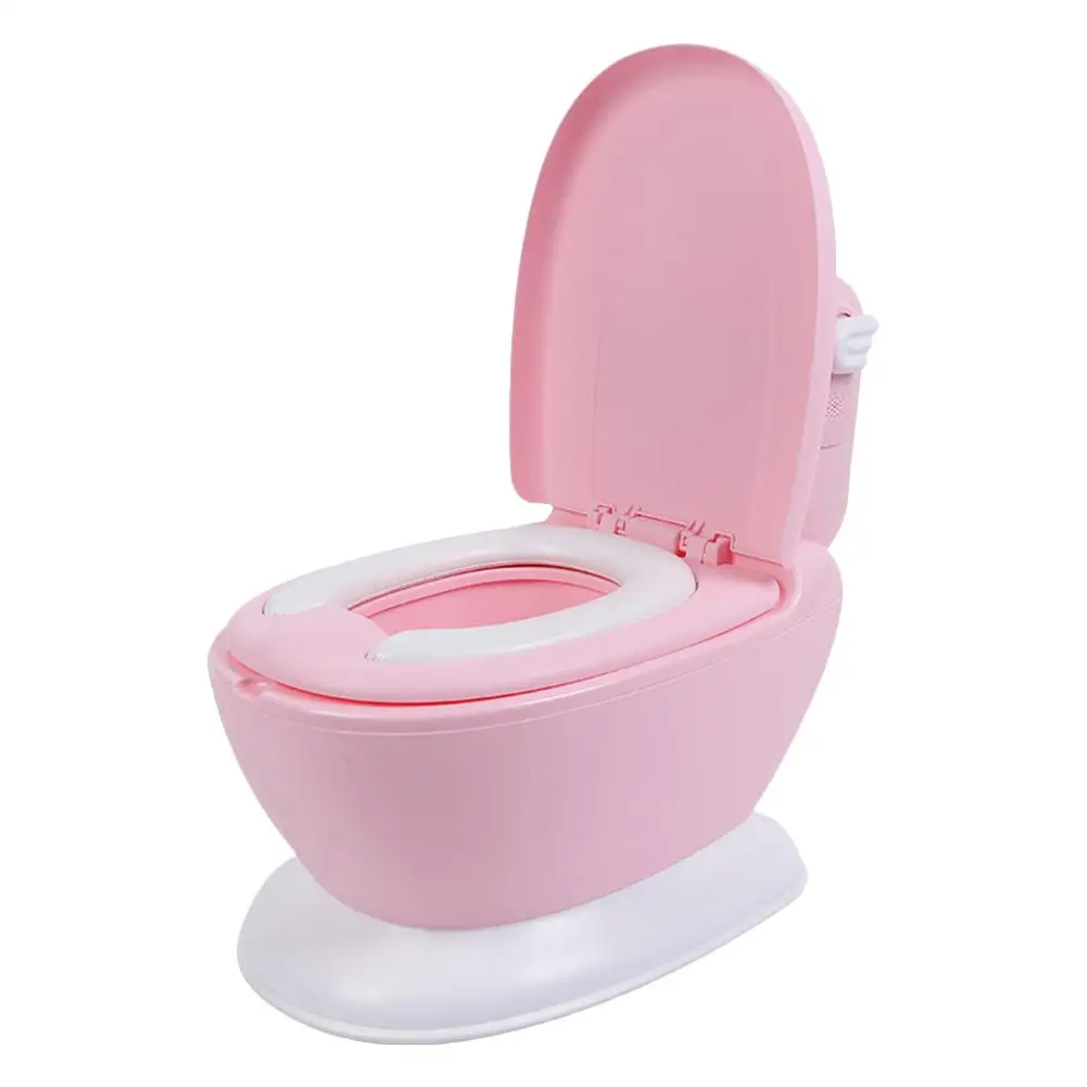 Extra Large Children's Toilet Simulation Children's Toilet Baby Potty Portable Baby Toilet Training Seat Portable Plastic Potty - Цвет: Pink