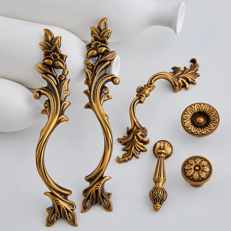 

High Quality 2PCS European Solid Brass Kitchen Cabinet Door Handles Cupboard Wardrobe Drawer Cabinet Pulls Handles and Knobs