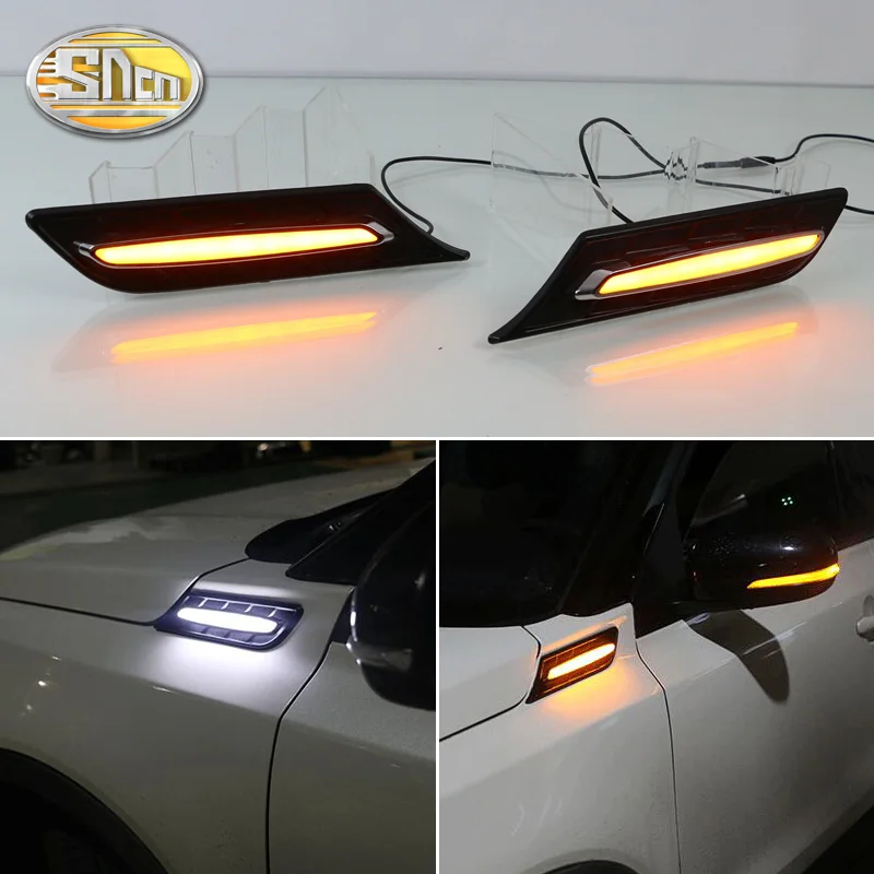 Kopen SNCN 2 stks Auto Spatbord Licht Voor Suzuki Vitara 2015 2016 2017 2018 Led dagrijverlichting Richtingaanwijzer Lamp 12 v DRL Side Bulb