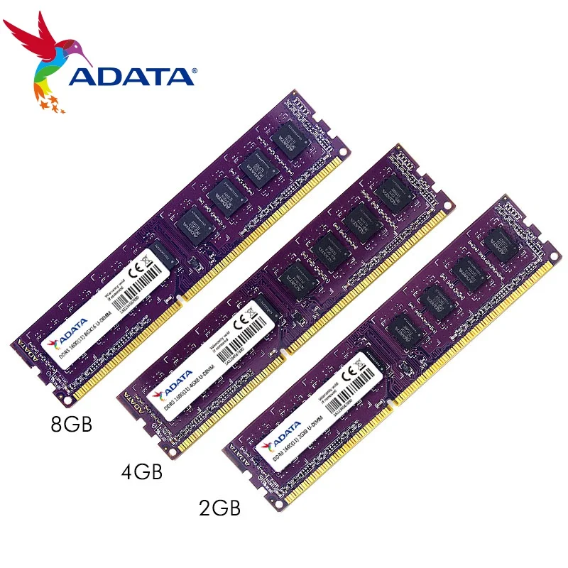 

100% New Original ADATA 4GB 8GB RAM DDR3 1600MHZ rams For Desktop PC High Performance Lifetime warranty