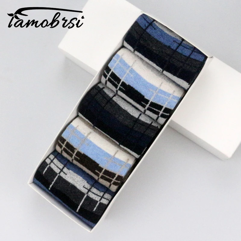

Bamboo Thick Warm Black Winter Socks Male Fashion Style Business Classic Stripe Well Men's Merino Socks Wool Cotton Men Socks