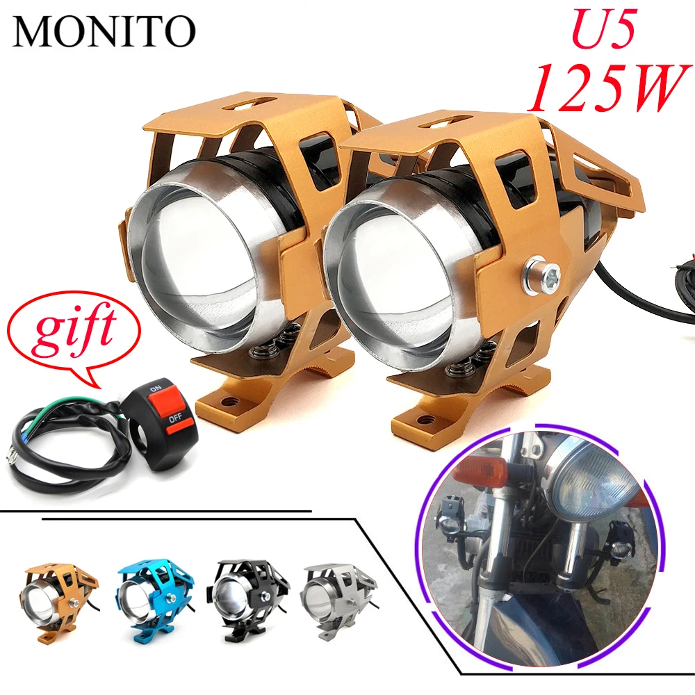 Motorcycle Light Led Driving Headlight Fog Light Auxiliary Lamp 12v U5