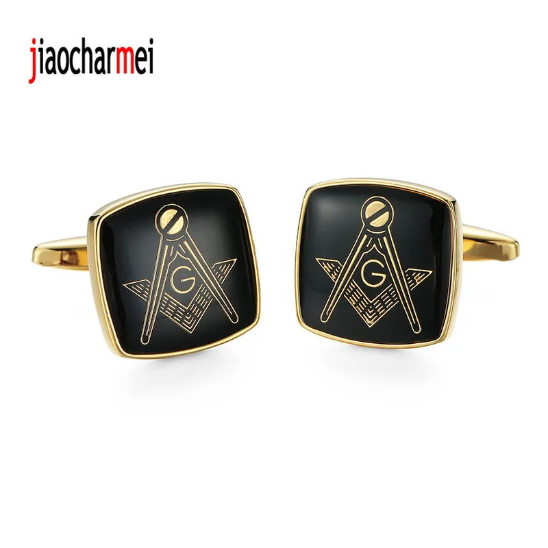 

Masonic Golden Cufflinks for the Freemason Masonry Sleeve Buttons Masons Men Cuff Link for Garment Accessories brass Craft