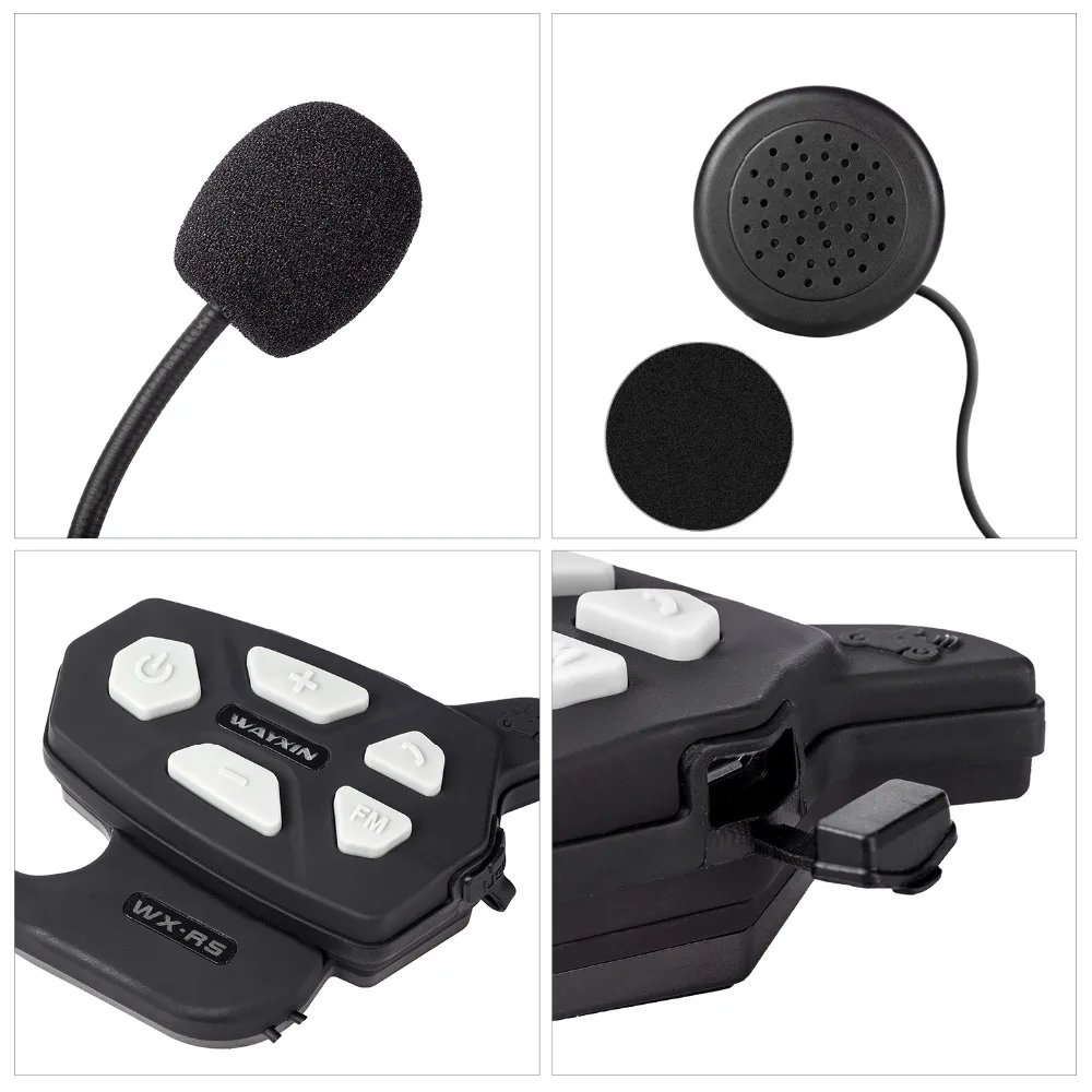 WAYXIN Helmet Headsets intercom universal intercom motorcycle fm bluetooth modebuilt in battery intercoms motorcycle 2pcs -in Helmet Headsets from ...