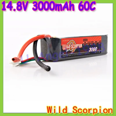 HK Free shipping wild scorpion 100 Brand Li PO RC 14 8V 3000mAh 60C 4S RC