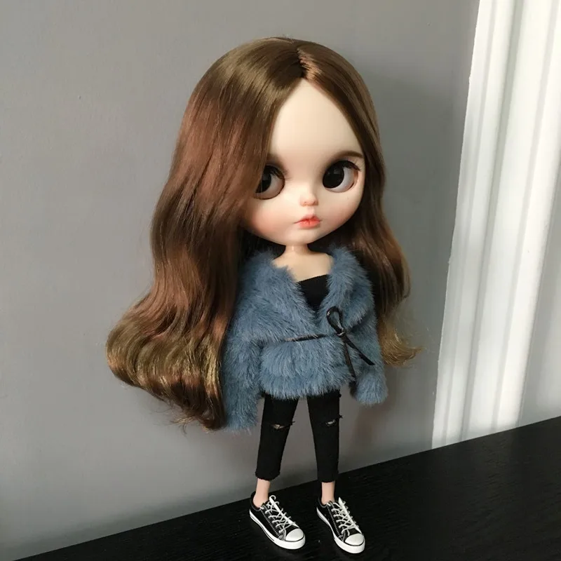 Модное роскошное меховое пальто для куклы Blyth, одежда 1/6 года, аксессуары для куклы bjd, одежда для девочек, одежда для Azone Kurhn