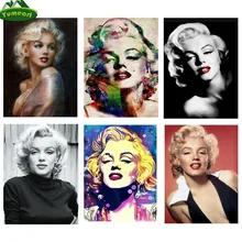 YUMEART 5D Square Diamond Painting Marilyn Monroe Diamond Embroidery Star Picture of Rhinestones Home Decoration Beautiful Women