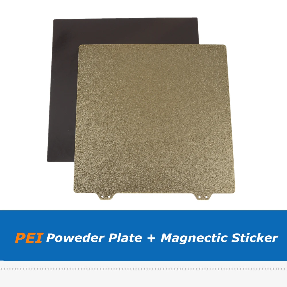 

235*235mm Double Side Textured PEI Powder Coated Steel Build Plate + B Side Magnetic Hotbed Sticker For Ender-3/3S 3D Printer