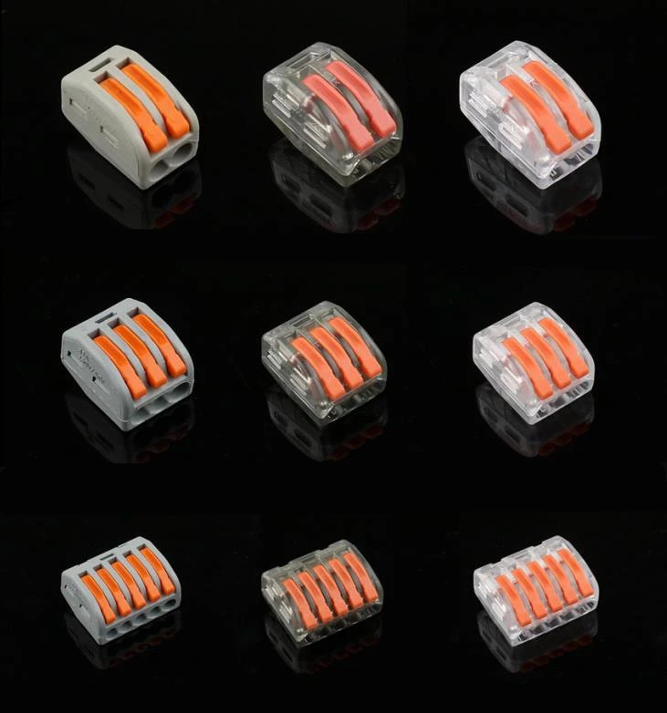 

1PCS (PCT-212) 222-412 222-413 222-415 Compact Wire Wiring Connector,mini fast High-quality Connector, 2 PIN transparent