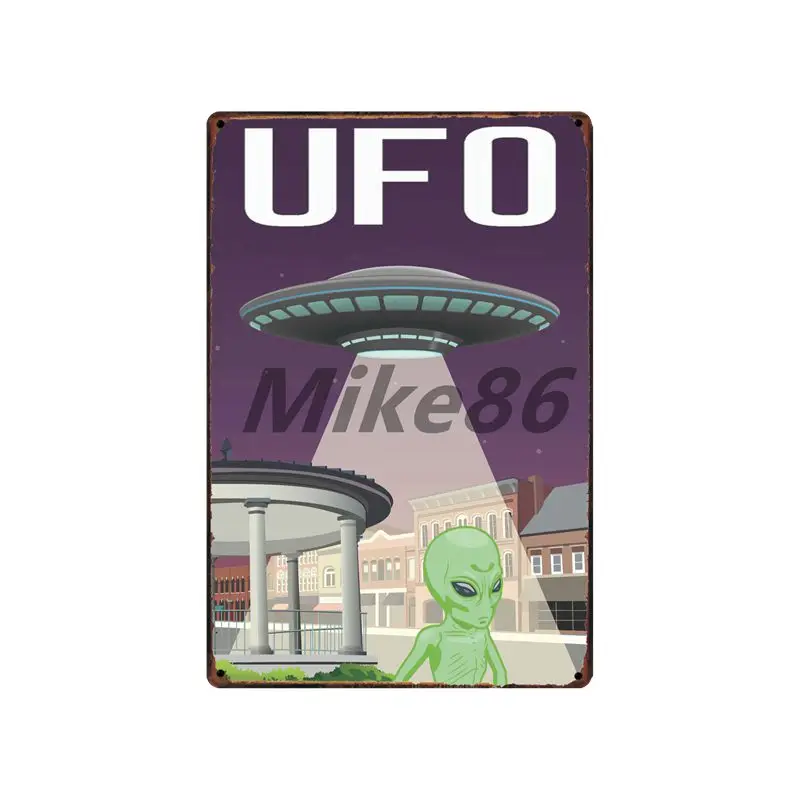[Mike86] Wanring области 51 я хочу поверить НЛО инопланетяне металлический знак настенные таблички Плакат на заказ живопись декор комнаты художественный LT-1695 - Цвет: SA-4183