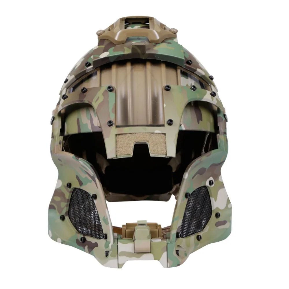 Тактический армейский боевой шлем страйкбол Пейнтбол Полный покрытый средневековый Железный воин шлем Мужчины Стрельба Охота военные шлемы