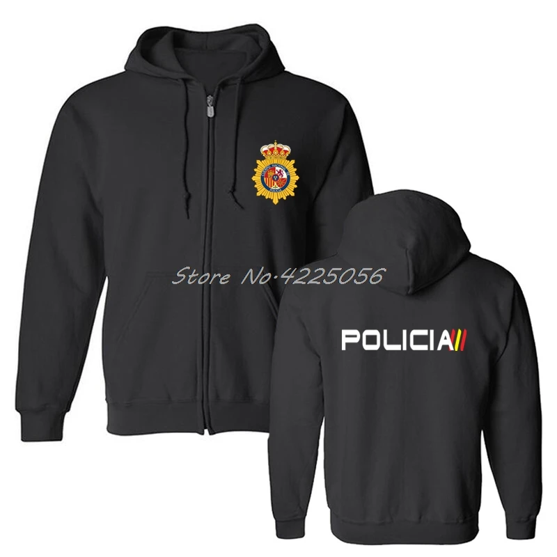 Espana Policia испанская национальная полиция Espana Policia худи Riot Swat спецназ Мужская толстовка классное пальто толстовка - Цвет: black 1